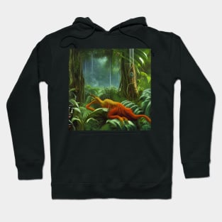 Digital Painting of a Beautiful Jungle With Tropical Leaves Hoodie